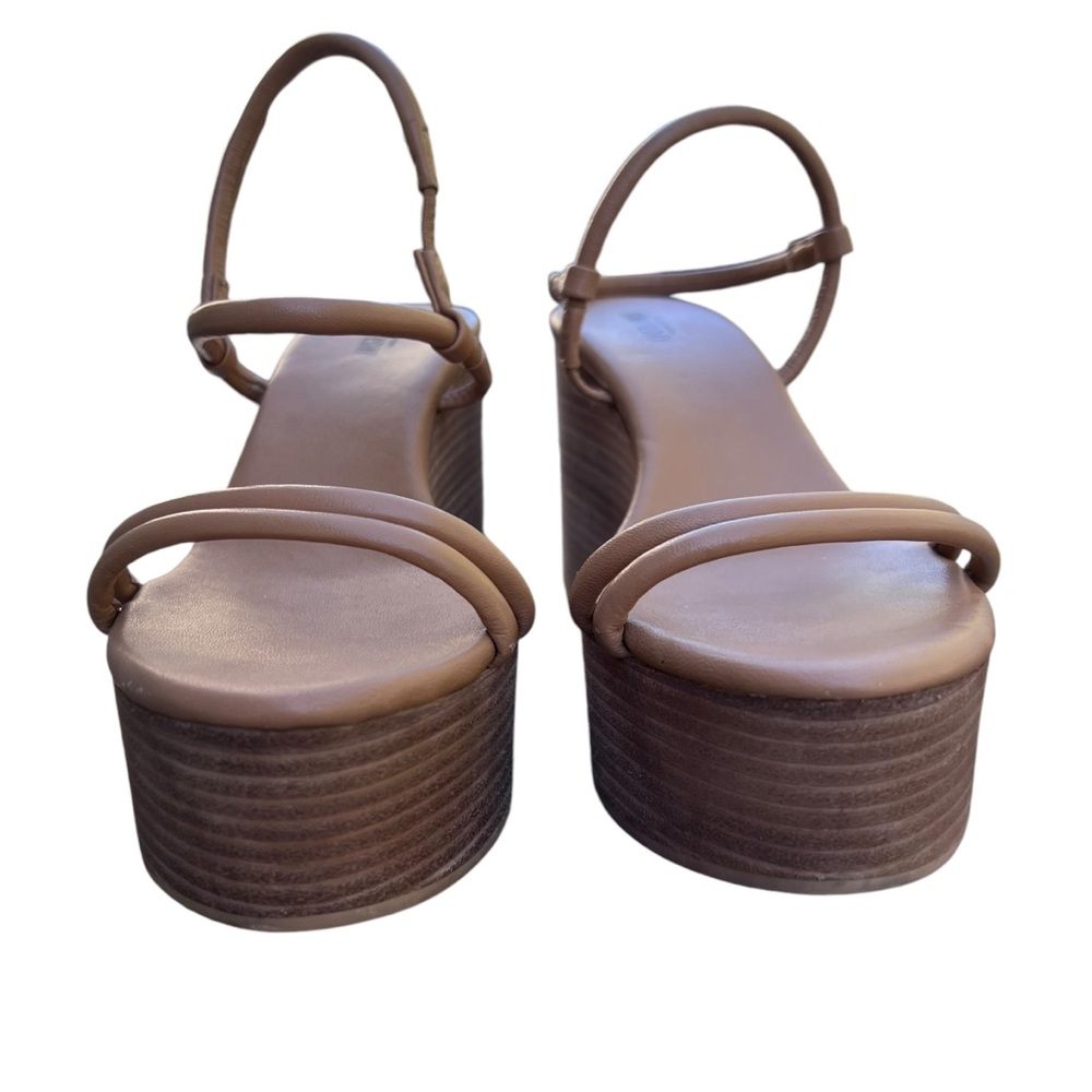 Kate Spade Saturday Wood Platform Wedge Sandal Tan Size 6 - Picture 3 of 15